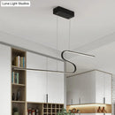 DecorBites™ Z-Shaped Linear Island Light Metallic Pendant with Warm/White LED, for Dining Room and Kitchen, in Black/White