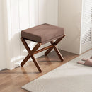 Espresso Brown Foldable Bamboo Footstool Dense Foam