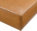 Tan Vegan Leather Contemporary Sectional Sofa Ottoman