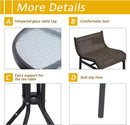 3 Piece Bar Height Outdoor Bistro Set For 2 With Tan Chairs For Outdoor Patio Use