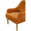 Chenille Armchair, Modern Style Accent Chair with Wood Legs, Comfy Design for Living Room, Bedroom, Office, Orange