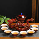 Deep blue ceramic dragon kung fu tea set dining room decor