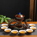 Deep blue ceramic dragon kung fu tea set dining room decor