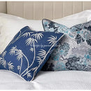 Deep blue geometric jacquard cushion cover for living room decor