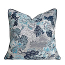 Deep blue geometric jacquard cushion cover for living room decor