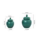 DecorBites™ Green Ceramic Tea Caddy Jar: Airtight Porcelain Storage Container, Kitchen Decoration Bottle
