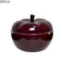 Deep red ceramic apple ashtray with lid for living room decor