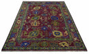 Purple, Green and Blue Hand knotted Traditional Oushak 9x12 wool Area Rug