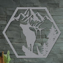 Deer on a Mountain Cliff Sign