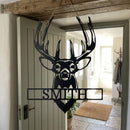 Custom Metal Wall Art - Personalized Buck Antler Sign
