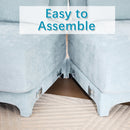 Elegant Two-Seater Chenille Fabric Sofa with Ergonomic Design and Lumbar Pillows in Sky Blue