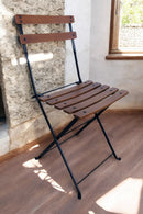 Dijon Folding Chair - Stackable -European Chestnut Wood Clear Coated Slats - product shot