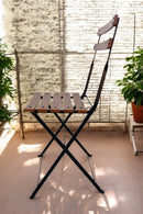 Dijon Folding Chair - Stackable -European Chestnut Wood Clear Coated Slats - product shot
