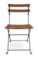 Dijon Folding Chair - Stackable -European Chestnut Wood Clear Coated Slats - Set of two front view
