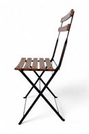 Dijon Folding Chair - Stackable -European Chestnut Wood Clear Coated Slats - Set of two side view