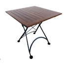 DemarForge Folding Square Table 4114 - Stackable - European Chestnut Wood Clear Coated angle view