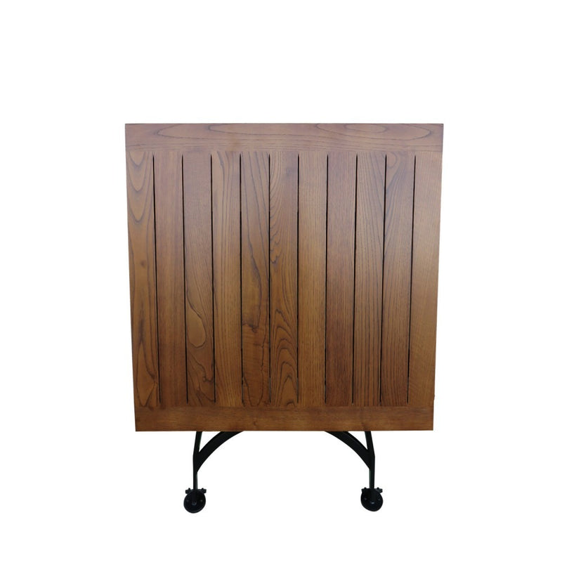 DemarForge Folding Square Table 4114 - Stackable - European Chestnut Wood Clear Coated folded view