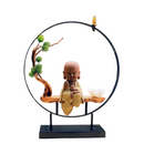 Sitting Buddha Round Big Backflow Incense Burner With Tree And Lotus Stick Holder