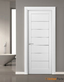 Quadro 4117 White Silk Barn Door Slab with Frosted Glass
