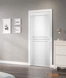 Mela 7444 White Silk Barn Door Slab