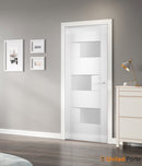 Sete 6933 White Silk Barn Door with Frosted Glass Slab