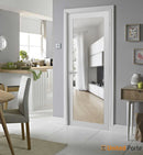 Lucia 2166 White Silk Barn Door Slab with Clear Glass