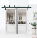 Lucia 1533 White Silk Barn Door Slab with Clear Glass