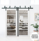 Quadro 4522 Matte White Barn Door Slab with Clear Glass