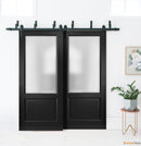 Lucia 22 Matte Black Barn Door Slab with Frosted Glass