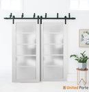 Quadro 4002 White Silk Barn Door Slab with Frosted Glass