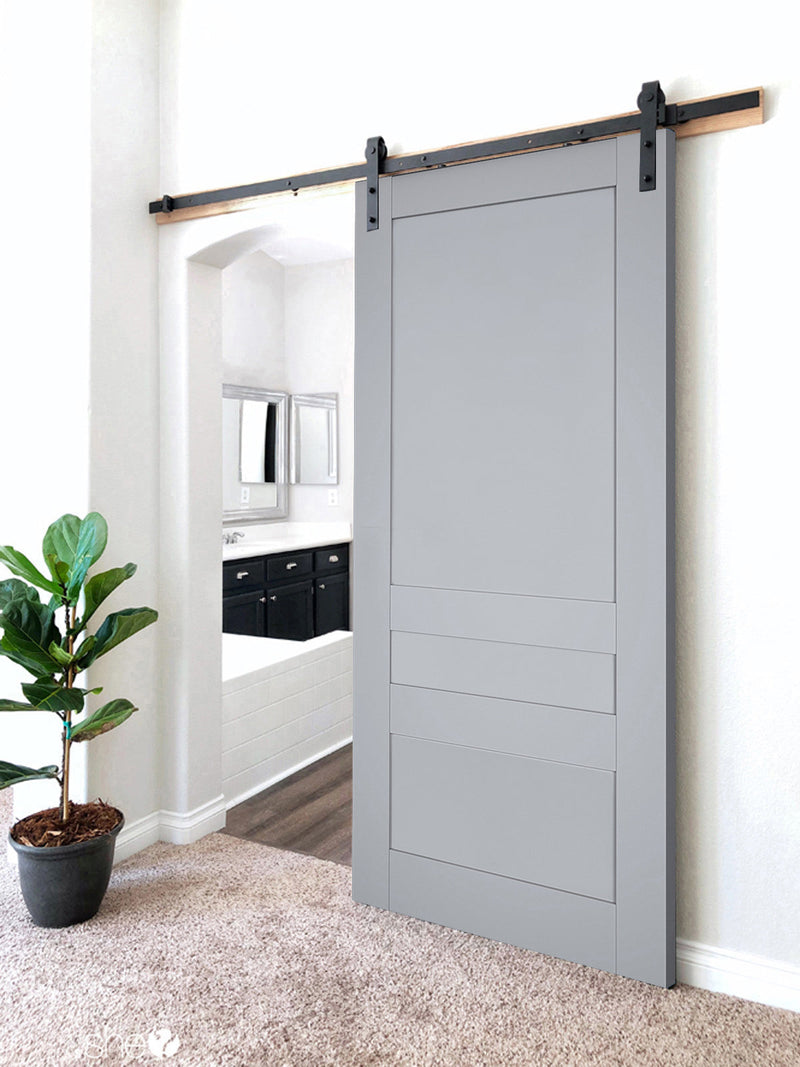 Veregio 7411 Matte Grey Barn Door and Black Rail