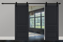 Veregio 7411 Antracite Double Barn Door and Black Rail