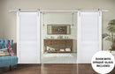 Veregio 7411 Matte White Double Barn Door and Silver Finish Rail