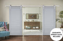 Veregio 7411 Matte Grey Double Barn Door and Silver Finish Rail