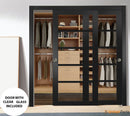 Quadro 4522 Matte Black Barn Door Slab with Clear Glass