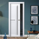 Veregio 7288 Matte White Barn Door Slab with Frosted Glass