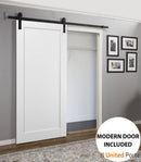 Quadro 4111 White Silk Barn Door and Black Rail