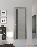 Planum 0040 Grey Ash Barn Door Slab with Black Glass