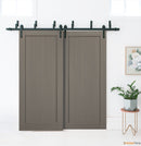 Quadro 4111 Grey Ash Double Barn Door | Black Bypass Rails