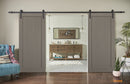 Quadro 4111 Grey Ash Double Barn Door | Black Rail