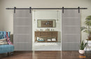 Planum 0020 Grey Oak Double Barn Door | Black Rail