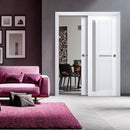 Veregio 7288 Matte White Barn Door Slab with Frosted Glass