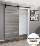 Planum 0020 Ginger Ash Barn Door and Black Rail