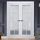 Veregio 7412 Matte White Barn Door Slab with Frosted Glass