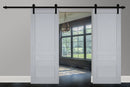 Veregio 7411 Matte Grey Double Barn Door and Black Rail