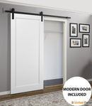Quadro 4111 Walnut Barn Door and Black Rail