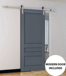 Veregio 7411 Antracite Barn Door and Silver Finish Rail