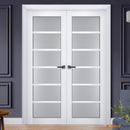 Veregio 7602 Matte White Barn Door Slab with Frosted Glass