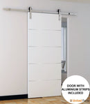 Planum 0020 White Barn Door and Silver Finish Rail