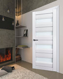 Veregio 7455 Matte White Barn Door Slab with Frosted Glass